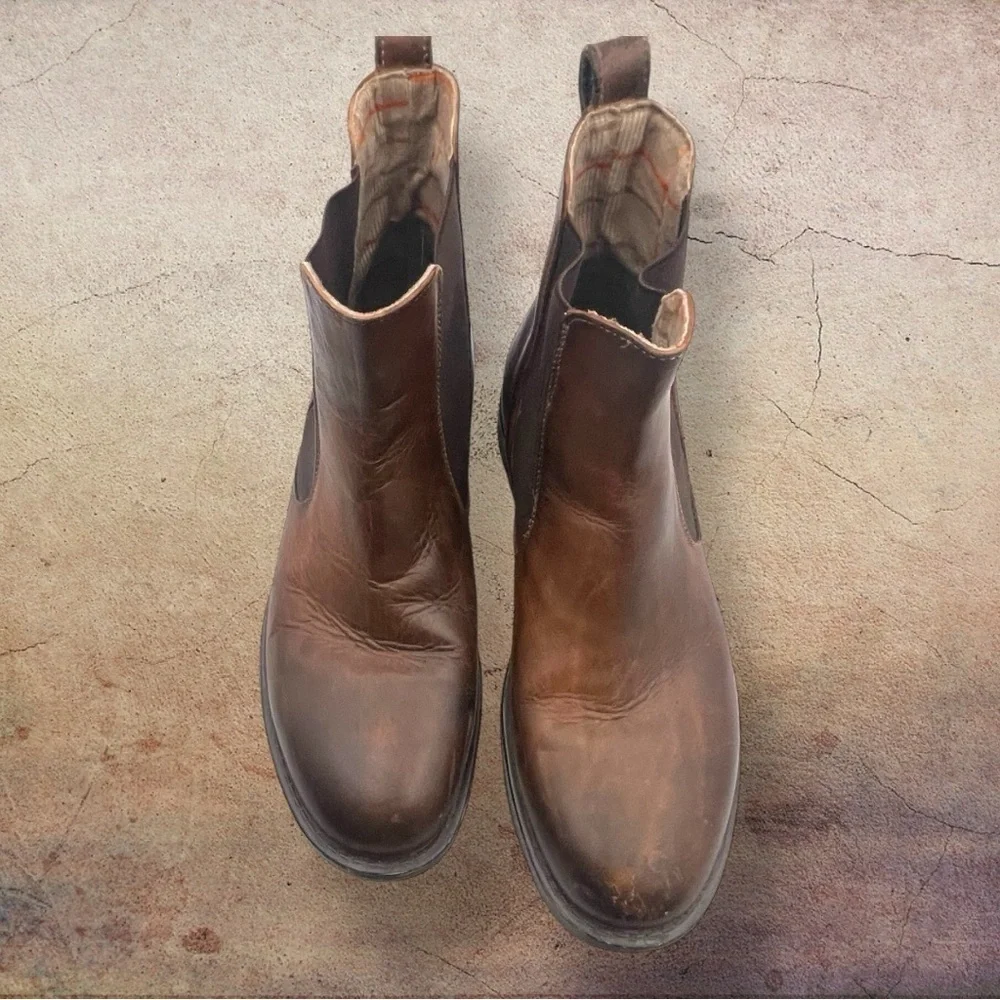 Bed|Stu Men's Brown Distressed Leather Boots Size 10